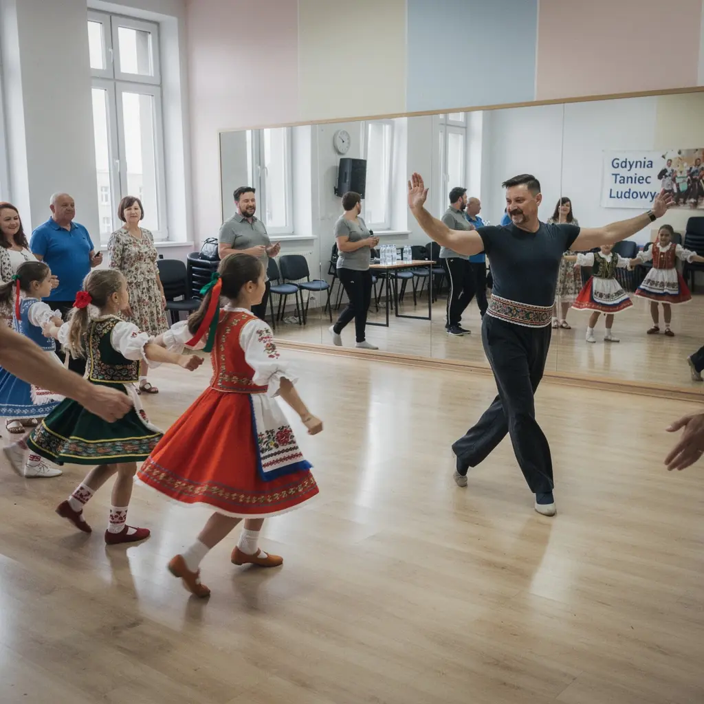Radosne spotkanie w plenerze, gdzie uczestnicy uczą się rzemiosła rękodzielniczego.
